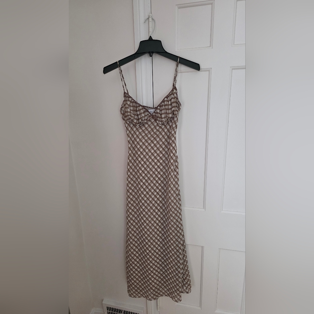 Plaid/Gingham Brown Midi/Maxi Dress